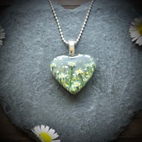 Image 3 of Daisy April Birth Flower Heart Pendant