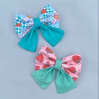 Image 1 of Strawberries / Groovy Flowers Bow Tie / Sailor Bow