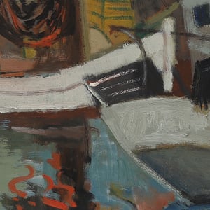 Image of Swedish, 20th C., Oil Painting, 'Fishing Harbour' JOHN BÖRÉN 1903 - 1983
