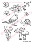 Image 4 of Stick & Stitch Embroidery Pattern Set - Spring