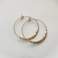 Image 3 of Moss Agate Hexagon Hoops