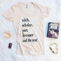 Image 2 of Witch, Scholar, Poet, Dreamer and the Rest T-Shirt - Antique color