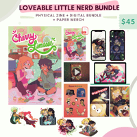 Loveable Little Nerd Bundle - Physical zine + paper merch + digital bundle