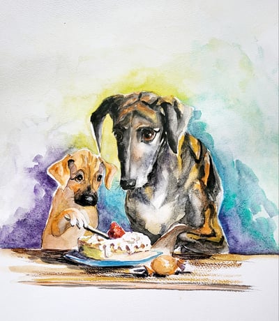 Image of Original Portrait Of Your Pet In Watercolor