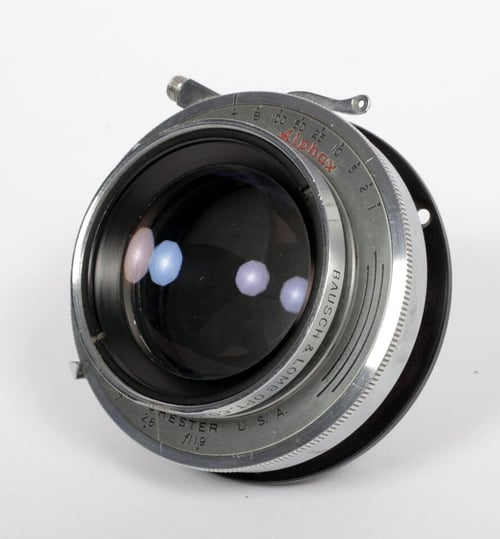 Image of Bauch and Lomb Tessar IC 190mm F4.5 lens in Alphax shutter #9515