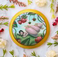 Image 1 of "Day Napping" 4 inch original painting on wood (ON SALE: Was $165)