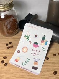 Image 1 of Coffee & Plant Sticker Sheet - Matte & Water-Resistant Sticker