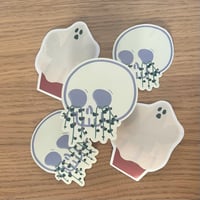 Image 2 of String of Hearts Skull - Glossy & Waterproof Sticker
