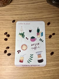 Image 2 of Coffee & Plant Sticker Sheet - Matte & Water-Resistant Sticker