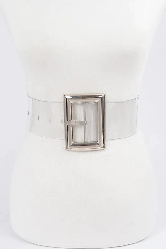 Image of 3PACK PLUS SIZE Oversized Transparent PVC Belt