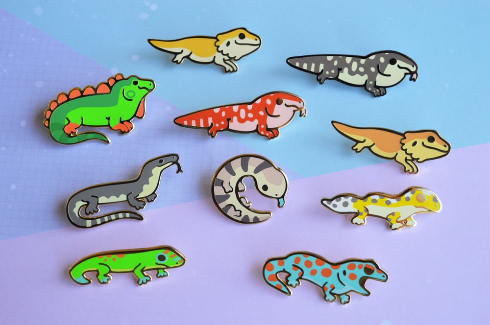 Image of Lovable Lizard Enamel Pins