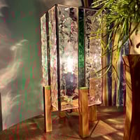 Image 4 of Green Vertical Stripe Pillar Lamp