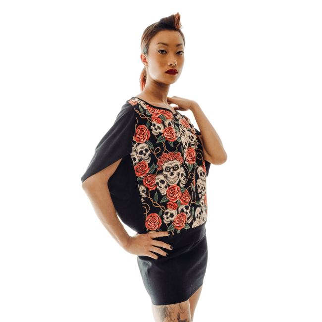 Binnie Top - Skulls N'Roses