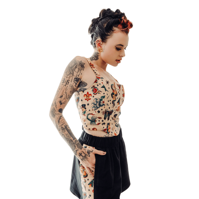 Corset & Kombat Shorts Set