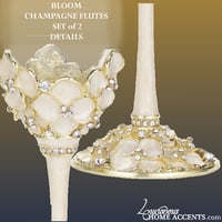 Image 1 of Ivory Gold Crystals Champagne Flutes