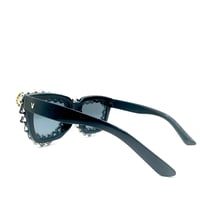 Image 4 of Silver Embellished Oval Sunglasses 