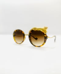 Image 1 of Gold Round Jaguar Sunglasses 