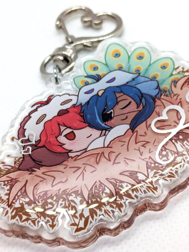 [PROTOTYPES LEFT] 3" Inch Silver Hot stamped Epoxy Kaeluc Nesting Charm w/ Silver Clasp