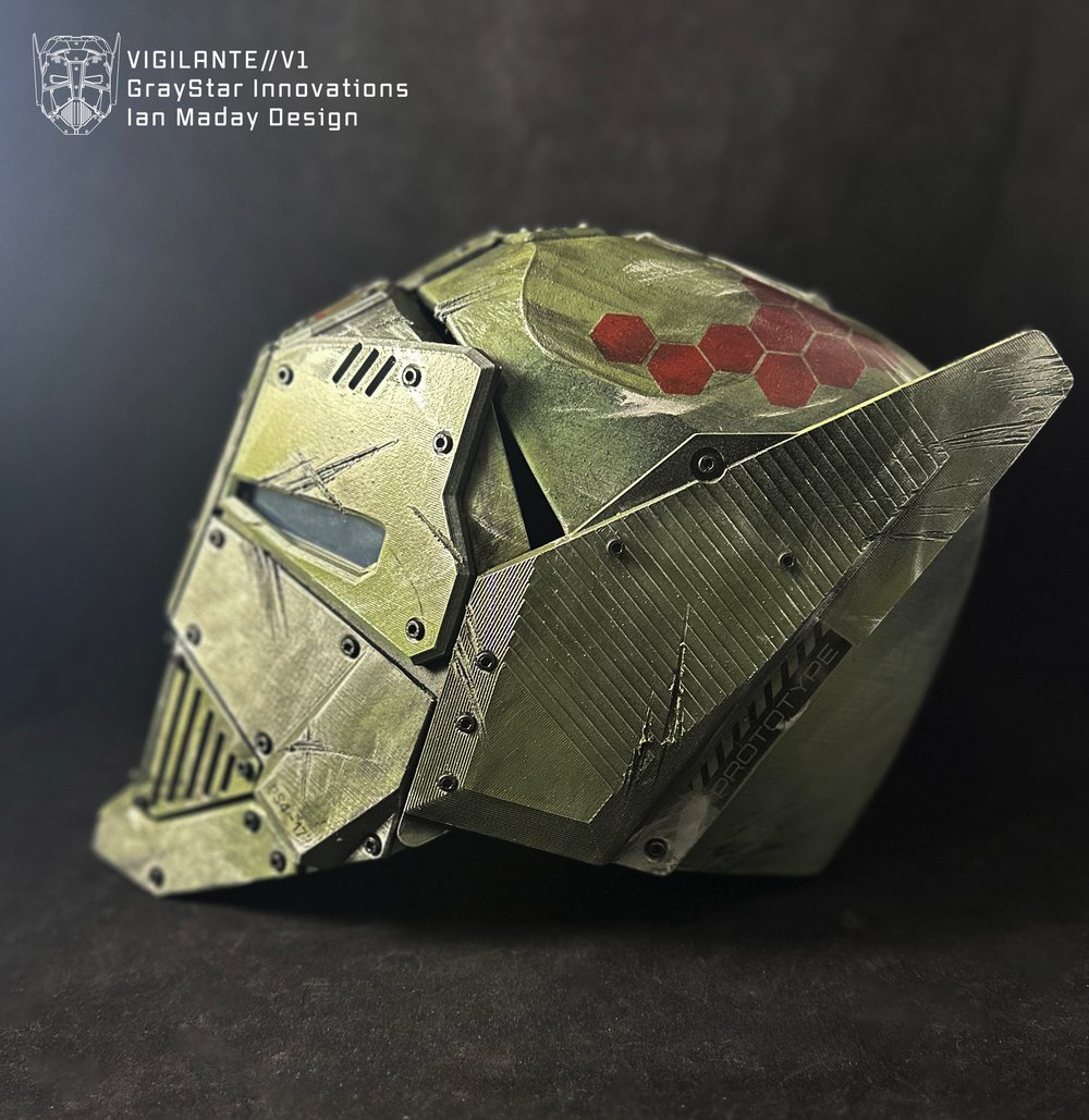 VIGILANTE // V1 - 3d Printed Cyber Armor Mask Helmet "Prototype - read description" 