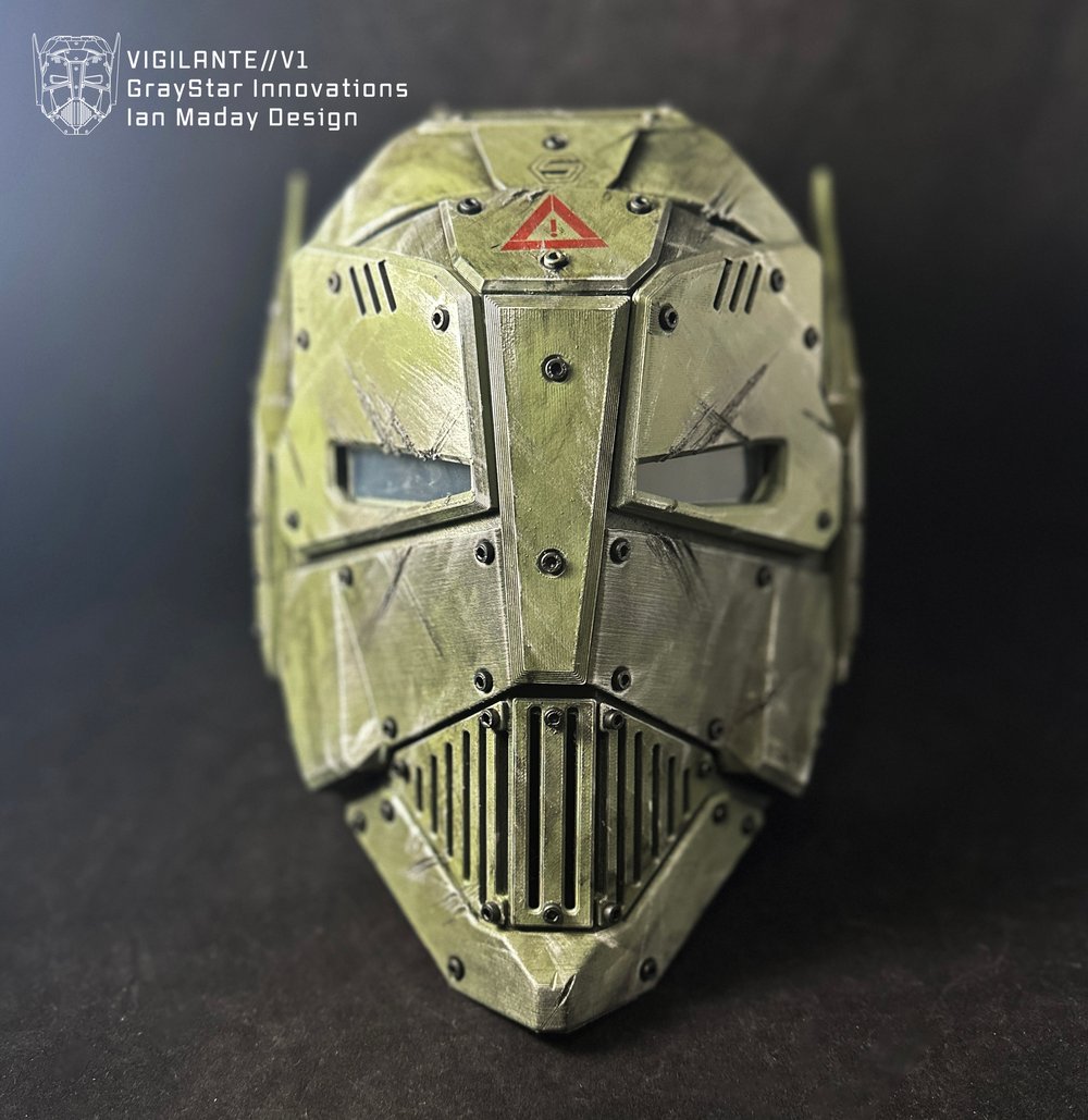 VIGILANTE // V1 - 3d Printed Cyber Armor Mask Helmet "Prototype - read description" 