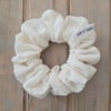 Embroidared beige Scrunchie