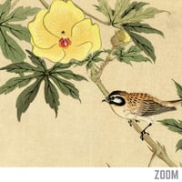 Image 2 of Meadow Bunting and Hibiscus Esculentus | Keibun Matsumura - 1892 | Art Poster | Vintage Poster