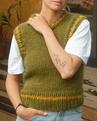 Image 2 of moss n mustard vest