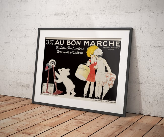 Au Bon Marché, Chapeaux | Rene Vincent |Vintage Ads | Vintage Poster