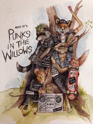 Image of 'Punks in the willows' book cover original artwork