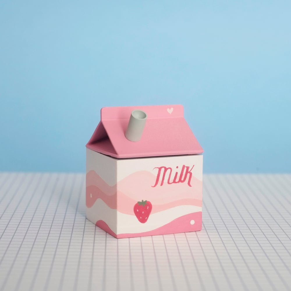 Strawberry milk carton dollhouse
