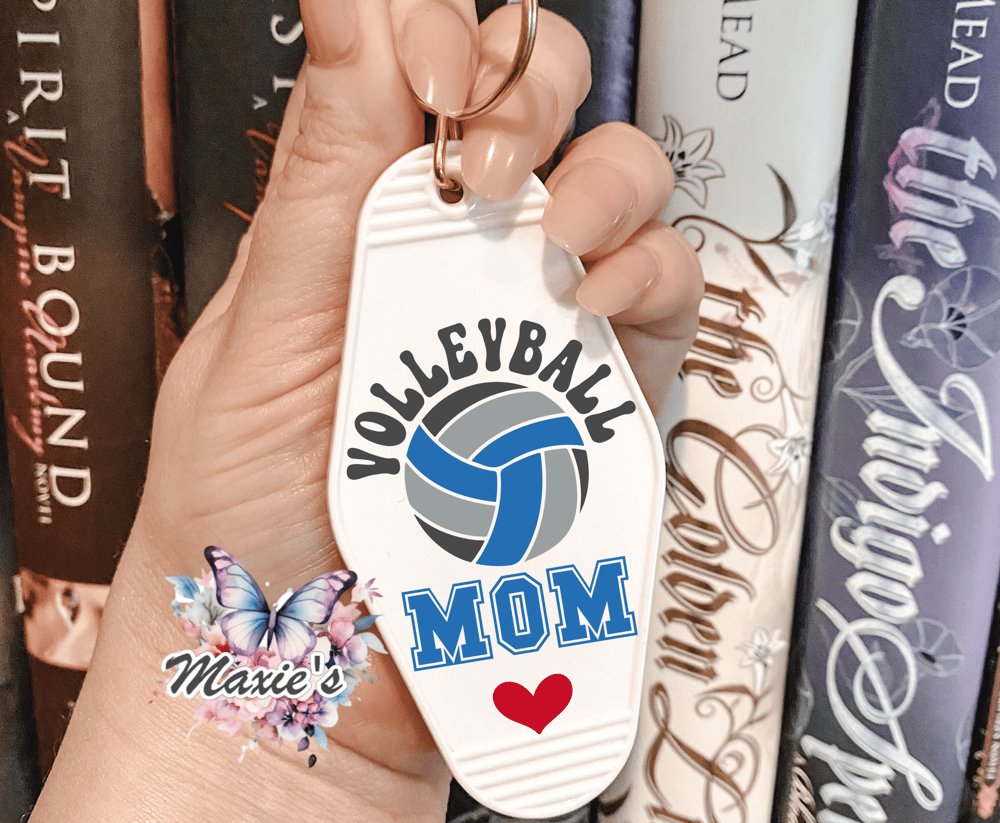 Image of Volleyball Mom 🏐 Graphic Design UVDTF Motel Keychain Decal 