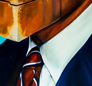 Image of Bushoid 5NR Machine Men Oil Painting. 100cm by 80cm.