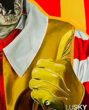 Image of Corporatist MacDeath Oil Painting. 100cm by 80cm.