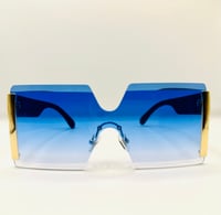 Image 2 of Oversized Blue Tint Sunglasses 