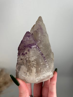 INDIAN ELESTIAL AMETHYST COATED CALCITE WITH BLACK HEMATITE SPRINKLES