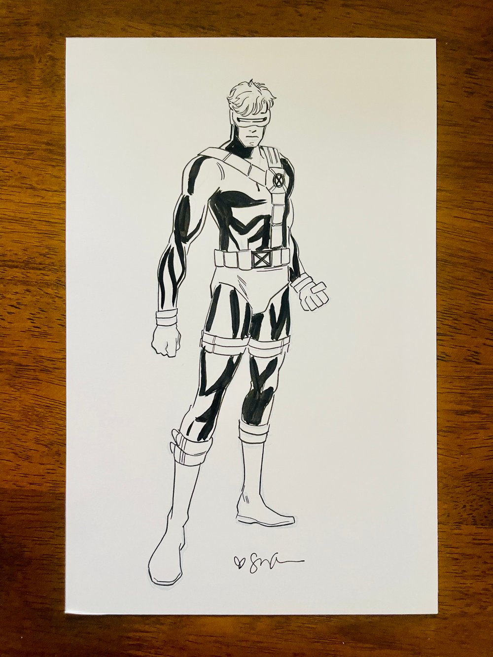 Image of X-Men '97 Cyclops drawing + OG sketch