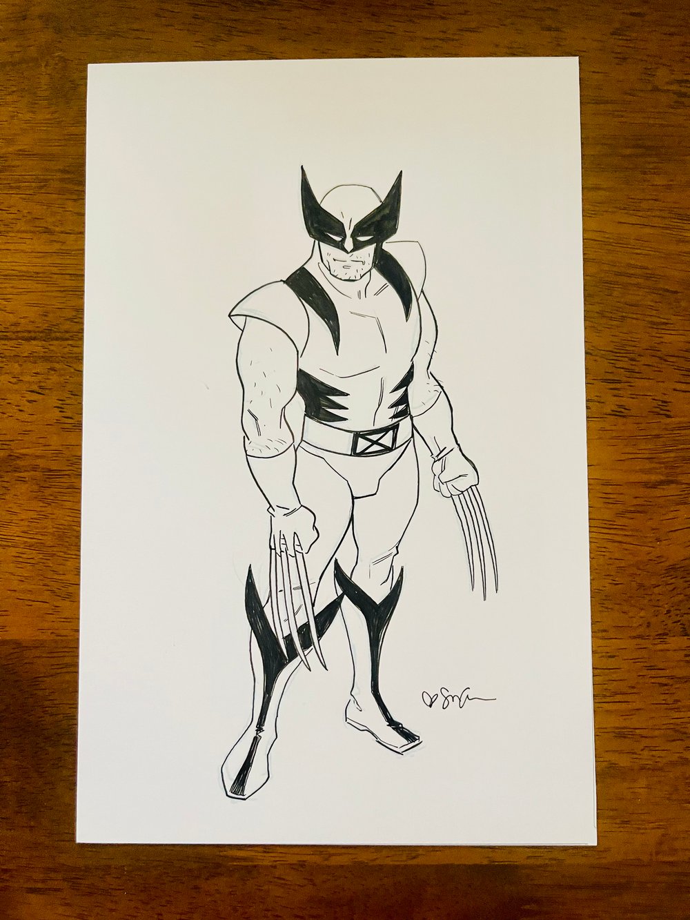 Image of X-Men 97 Wolverine drawing + OG sketch
