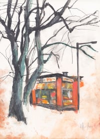 The Chicken Corner and Trees, Cessnock - Soft Pastels, Pencil and Charcoal on Paper 