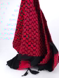Image 3 of Vibrant Red/Maroon keffiyeh (Made in Jordan)