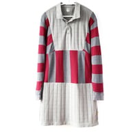 Image 2 of gray maroon thermal waffle knit adult L longsleeved courtneycourtney dress layering tunic dress