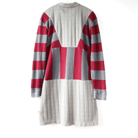 Image 1 of gray maroon thermal waffle knit adult L longsleeved courtneycourtney dress layering tunic dress