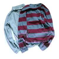 Image 4 of gray maroon thermal waffle knit adult L longsleeved courtneycourtney dress layering tunic dress