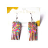 Pop Art Graffiti Adinkra Comb Earrings 