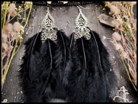 Image 1 of Nebelkrähe - Pentagram feather earrings 2