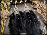 Image 4 of Nebelkrähe - Pentagram feather earrings 2