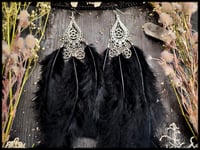 Image 5 of Nebelkrähe - Pentagram feather earrings 2