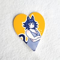 Yellow Cat Girl Heart Sticker
