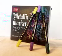 Image 2 of Twin Tip Metallic Colored Markers