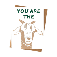 Image 3 of You Are The G.O.A.T. Linocut Card