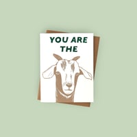 Image 4 of You Are The G.O.A.T. Linocut Card
